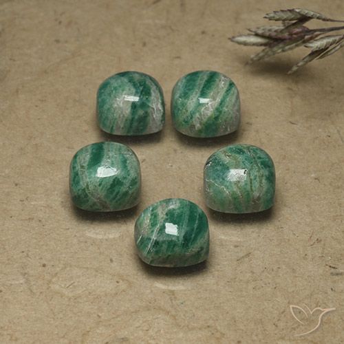 11.02ctw Naturel Vert frais Amazonite, Coussin, Opaque