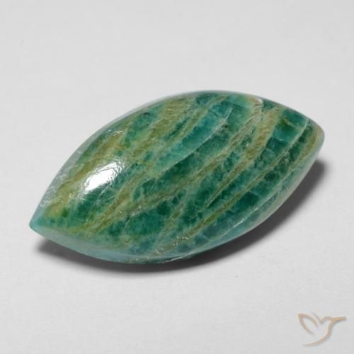 Amazonite Vert moyen naturelle Marquise, 7.12 ct, Opaque
