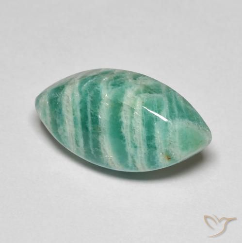 Amazonite Vert frais naturelle Marquise, 6.39 ct, Opaque