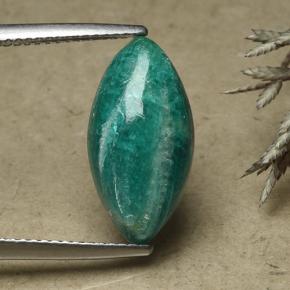 Amazonite vert intense naturelle marquise, 5,62 ct, opaque
