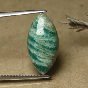 Amazonite bleu-vert naturelle marquise, 5,76 ct, opaque