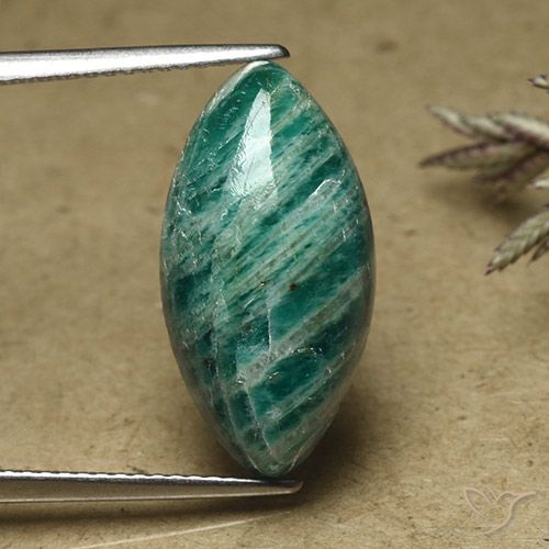 Amazonite Vert frais naturelle Marquise, 6.68 ct, Opaque