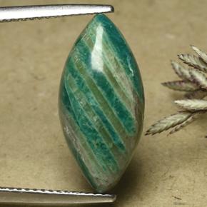 Amazonite Bleu vert naturelle Marquise, 6.13 ct, Opaque