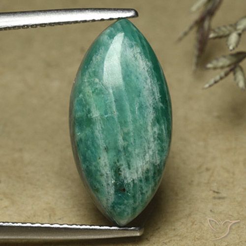 7.74ct Naturel Vert moyen Amazonite, Marquise, Opaque