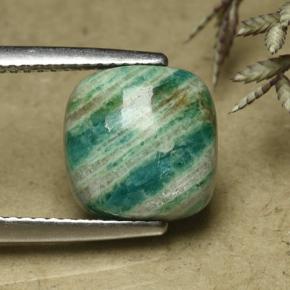 Amazonite vert pin naturelle coupe coussin, 3,95 ct, opaque
