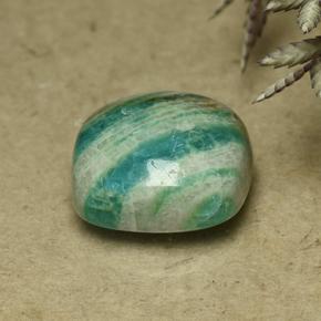 Amazonite vert pin naturelle coupe coussin, 3,95 ct, opaque