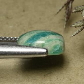 Amazonite vert pin naturelle coupe coussin, 3,95 ct, opaque