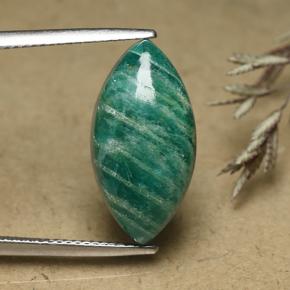 Amazonite bleu-vert naturelle marquise, 8,31 ct, opaque