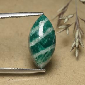 Amazonite bleu-vert naturelle marquise, 8,34 ct, opaque
