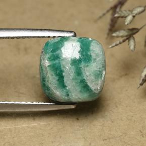 Amazonite vert frais naturelle coupe coussin, 5,96 ct, opaque