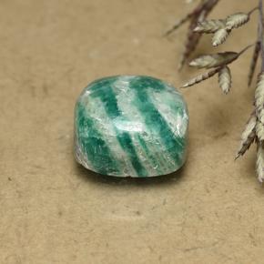 Amazonite vert frais naturelle coupe coussin, 5,96 ct, opaque