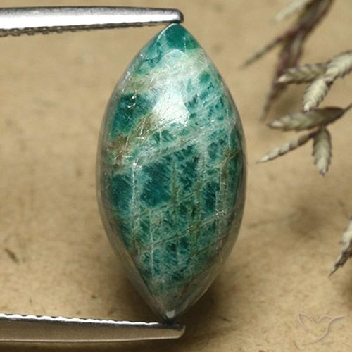 7.17ct Naturel Vert pin Amazonite, Marquise, Opaque