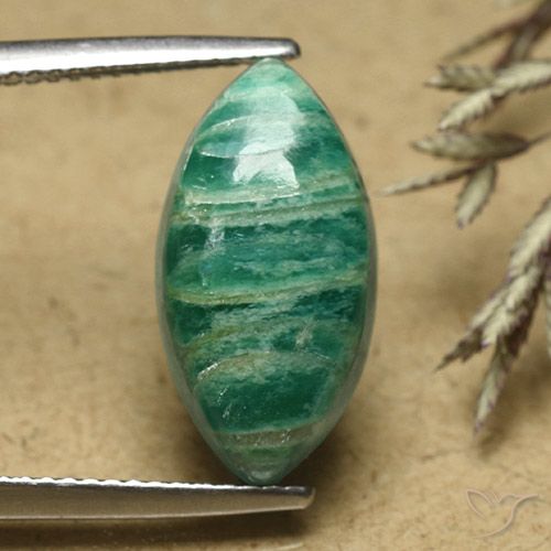 Amazonite Vert pin naturelle Marquise, 6.10 ct, Opaque