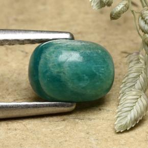 Amazonite vert naturelle coupe coussin, 0,87 ct, opaque