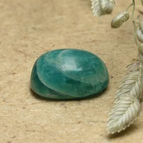 Amazonite vert naturelle coupe coussin, 0,87 ct, opaque