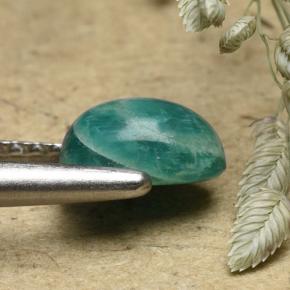 Amazonite vert naturelle coupe coussin, 0,87 ct, opaque