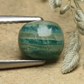 Amazonite bleu vert naturelle coupe coussin, 1,17 ct, opaque