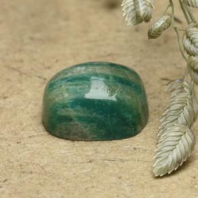 Amazonite bleu vert naturelle coupe coussin, 1,17 ct, opaque