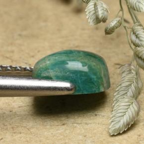 Amazonite bleu vert naturelle coupe coussin, 1,17 ct, opaque