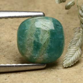 Amazonite Bleu vert naturelle Coupe coussin, 1.21 ct, Opaque