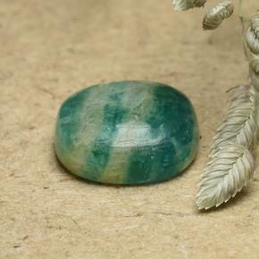 Amazonite Bleu vert naturelle Coupe coussin, 1.21 ct, Opaque