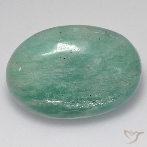 Amazonite Vert mousse naturelle ovale, 27.96 ct, Translucide