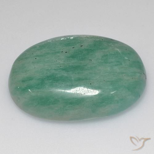 Amazonite Vert mousse naturelle ovale, 27.96 ct, Translucide