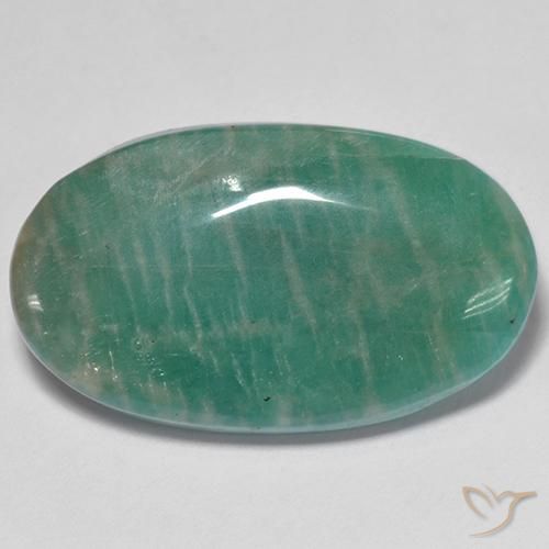 Amazonite Vert bleuâtre naturelle ovale, 21.49 ct, Translucide