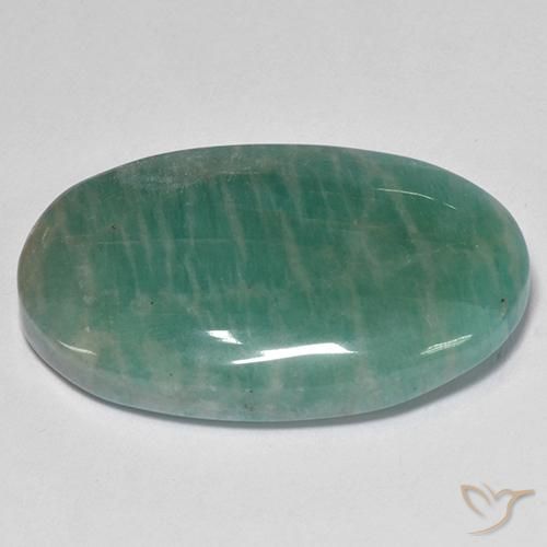 Amazonite Vert bleuâtre naturelle ovale, 21.49 ct, Translucide