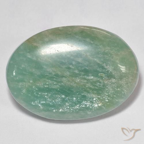 Amazonite Vert bleuté moyen naturelle ovale, 16.50 ct, Translucide