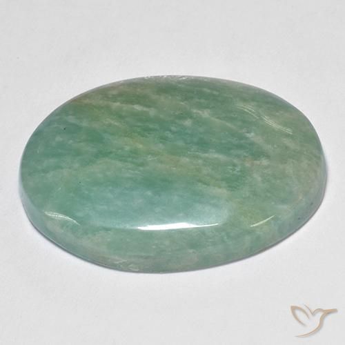 Amazonite Vert bleuté moyen naturelle ovale, 16.50 ct, Translucide