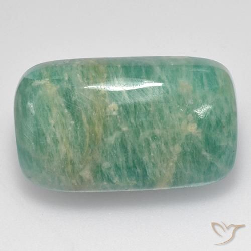 Amazonite Ton vert et bleu naturelle Coussin, 17.38 ct, Translucide