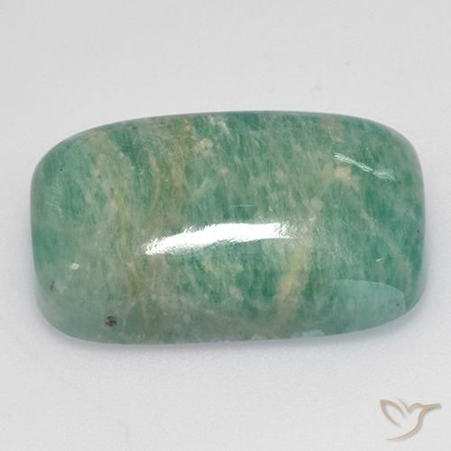 Amazonite Ton vert et bleu naturelle Coussin, 17.38 ct, Translucide