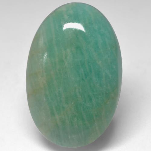 Amazonite Ton vert et bleu naturelle Coupe ovale, 30.47 ct, Translucide