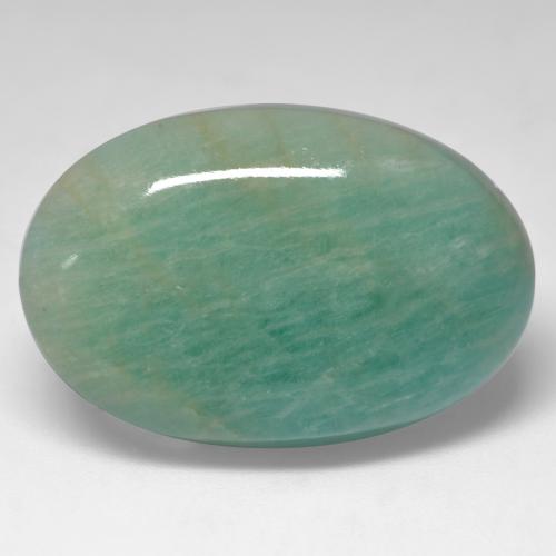 Amazonite Ton vert et bleu naturelle Coupe ovale, 30.47 ct, Translucide