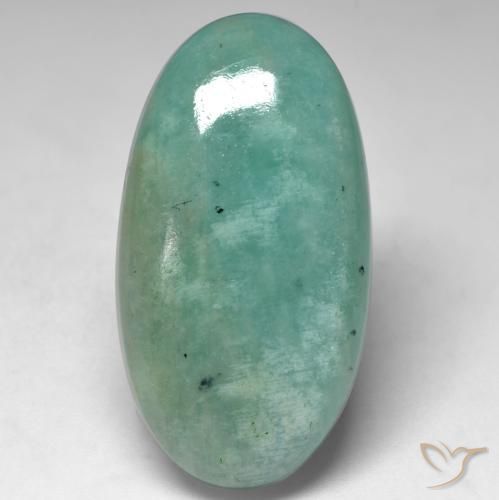 Amazonite Vert bleuâtre naturelle ovale, 24.84 ct, Translucide