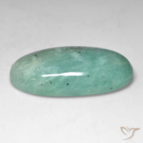 Amazonite Vert bleuâtre naturelle ovale, 24.84 ct, Translucide