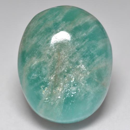 Amazonite Vert bleuté moyen naturelle Coupe ovale, 23.35 ct, Translucide