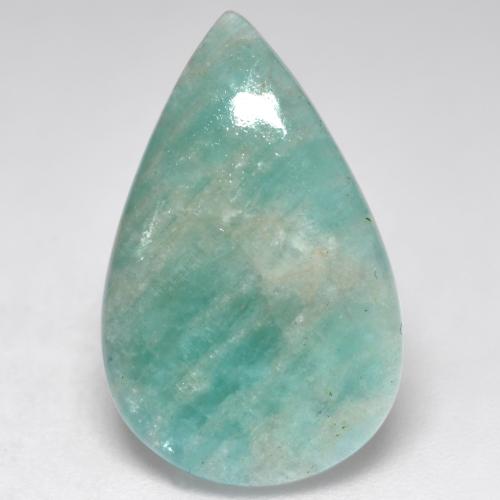 Amazonite ton vert et bleu naturelle en forme de poire, 4,32 ct, translucide