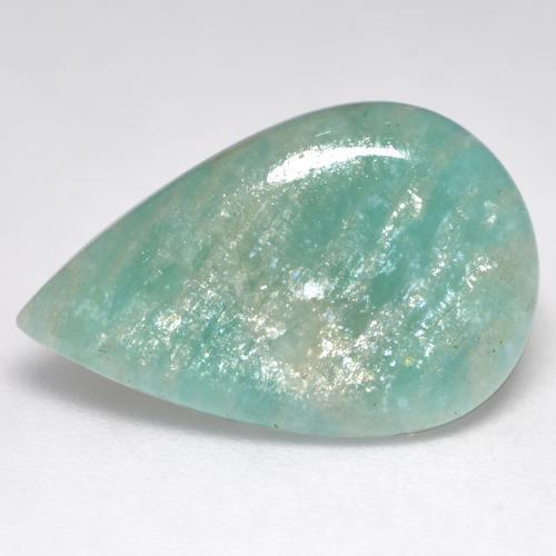 Amazonite ton vert et bleu naturelle en forme de poire, 4,32 ct, translucide