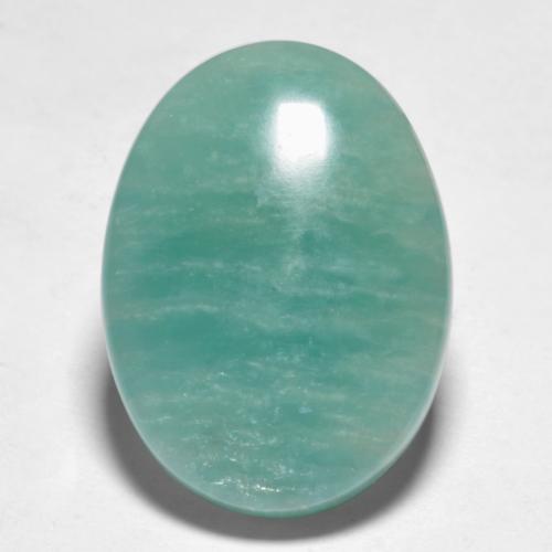 Amazonite ton vert et bleu naturelle coupe ovale, 10,39 ct, translucide