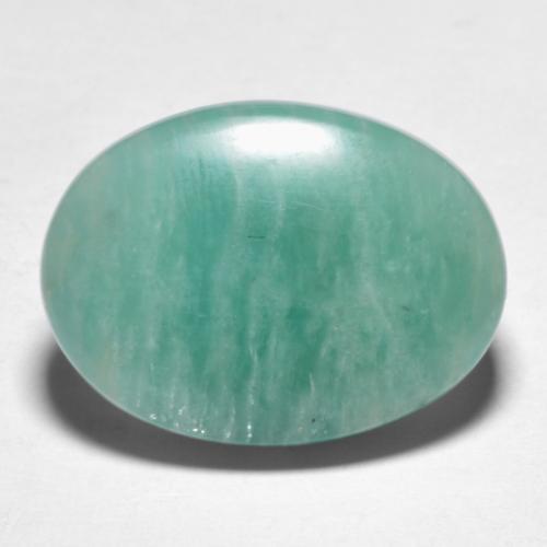 Amazonite ton vert et bleu naturelle coupe ovale, 10,39 ct, translucide