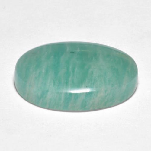 Amazonite ton vert et bleu naturelle coupe ovale, 10,39 ct, translucide