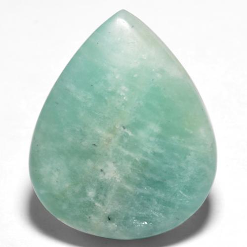 Amazonite vert bleuâtre naturelle en forme de poire, 17,77 ct, translucide