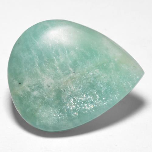 Amazonite vert bleuâtre naturelle en forme de poire, 17,77 ct, translucide