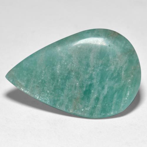 Amazonite ton vert et bleu naturelle en forme de poire, 23,02 ct, translucide