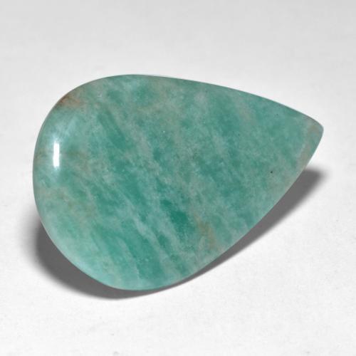 Amazonite ton vert et bleu naturelle en forme de poire, 23,02 ct, translucide