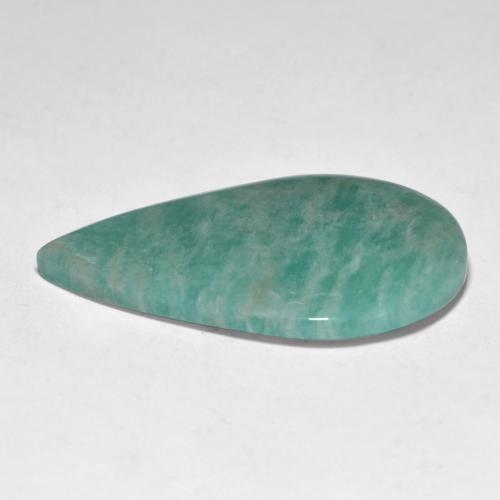 Amazonite ton vert et bleu naturelle en forme de poire, 23,02 ct, translucide