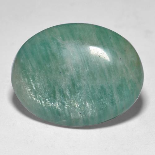 Amazonite vert bleuté moyen naturelle coupe ovale, 27,07 ct, translucide