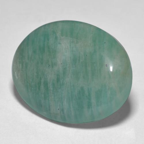 Amazonite vert bleuté moyen naturelle coupe ovale, 27,07 ct, translucide